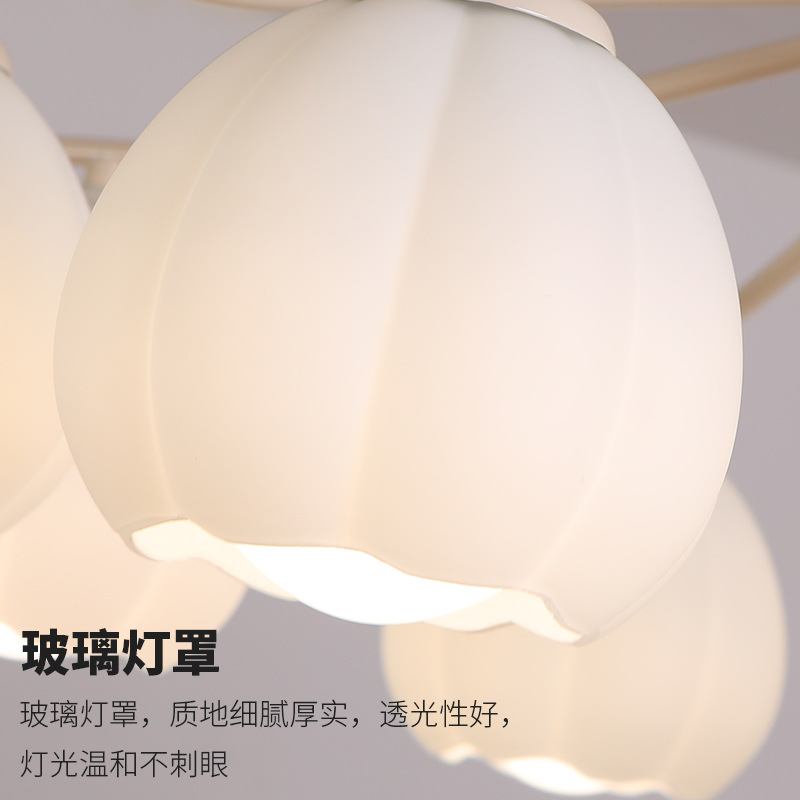 Lámpara de brotes de flores de estilo francés crema moderna simple romántica cálida lámpara de sala de estar comedor medieval dormitorio lámpara de estudio