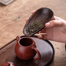 黑檀木茶则二件套茶夹茶勺茶铲手工实木赏茶荷六君子茶具茶道配件