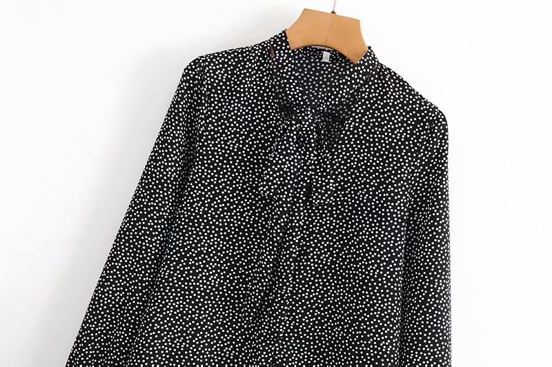 spring watermark polka dot lace V-neck blouse  NSAM29266