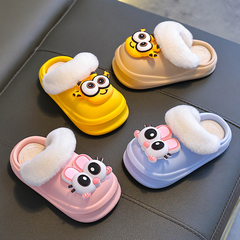 Zapatillas de algodón para niños de invierno, niños y niñas, zapatos de algodón para padres e hijos desmontables, impermeables y antideslizantes.