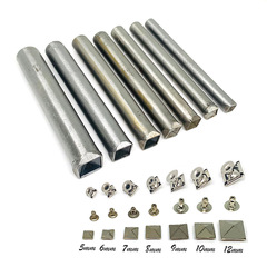 5-12mm Square Setting Pin Installation Tool Four-Sided Rivet Mold Pyramid DIY Rivet Hand Hammer