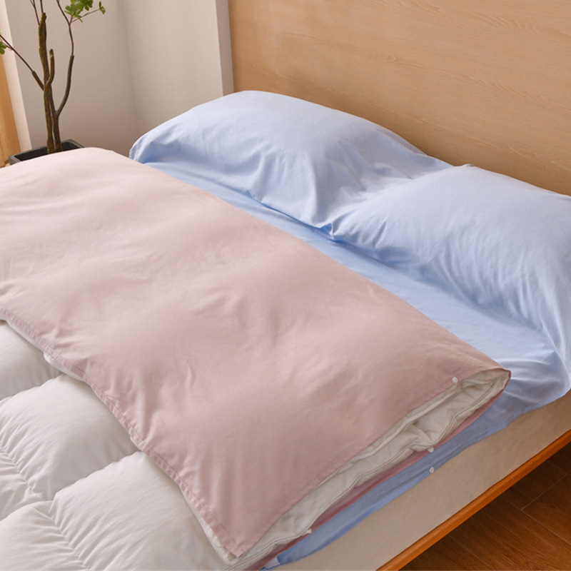 Saco de dormir sucio de hotel de algodón puro, sábana de viaje, funda de edredón, juego portátil de cuatro piezas para viajes de negocios