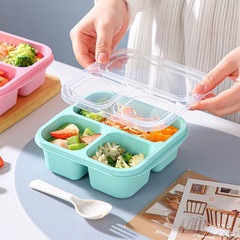麦わら三格スナックボックスナッツスナックサラリーマン弁当箱果物密封冷蔵庫鮮度保持弁当箱