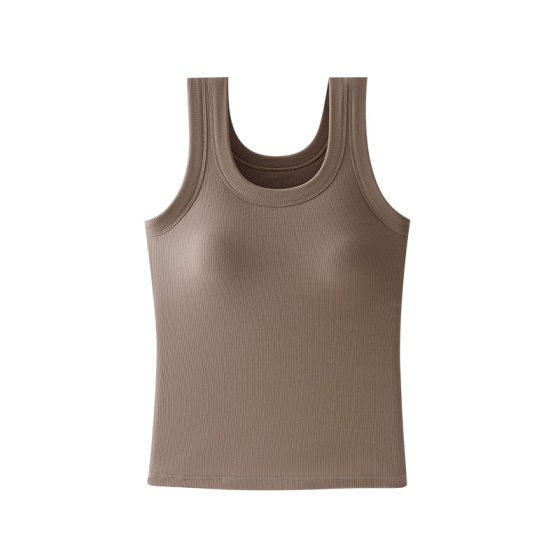 Modal Camisole Women's Chest Pad Large Size Wear-Free Bra Threaded Inner Base Top 2024 New Style
