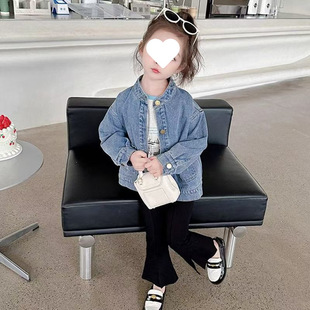 Girls' Denim Jacket Spring New Stylish Korean Version Children's Jacket for Young Children Fashion Outerwear Denim Top