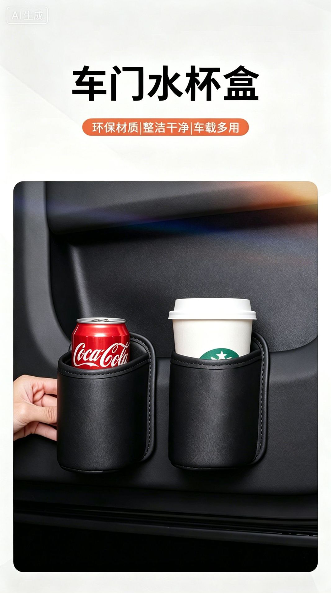 Car Water Cup Holder Storage Box Car Door Side Seat Back Mobile Phone Placement Side Storage Beverage Trash Can