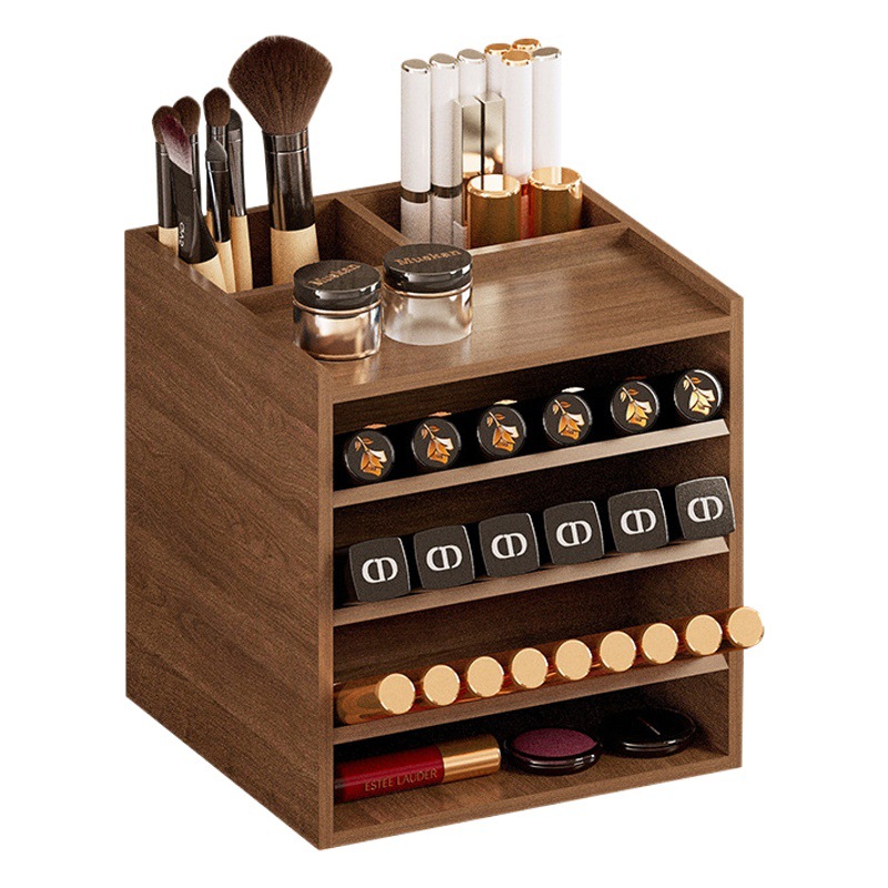 Lipstick storage box dressing table desktop makeup brush storage tube advanced multi-functional large capacity cosmetic storage rack