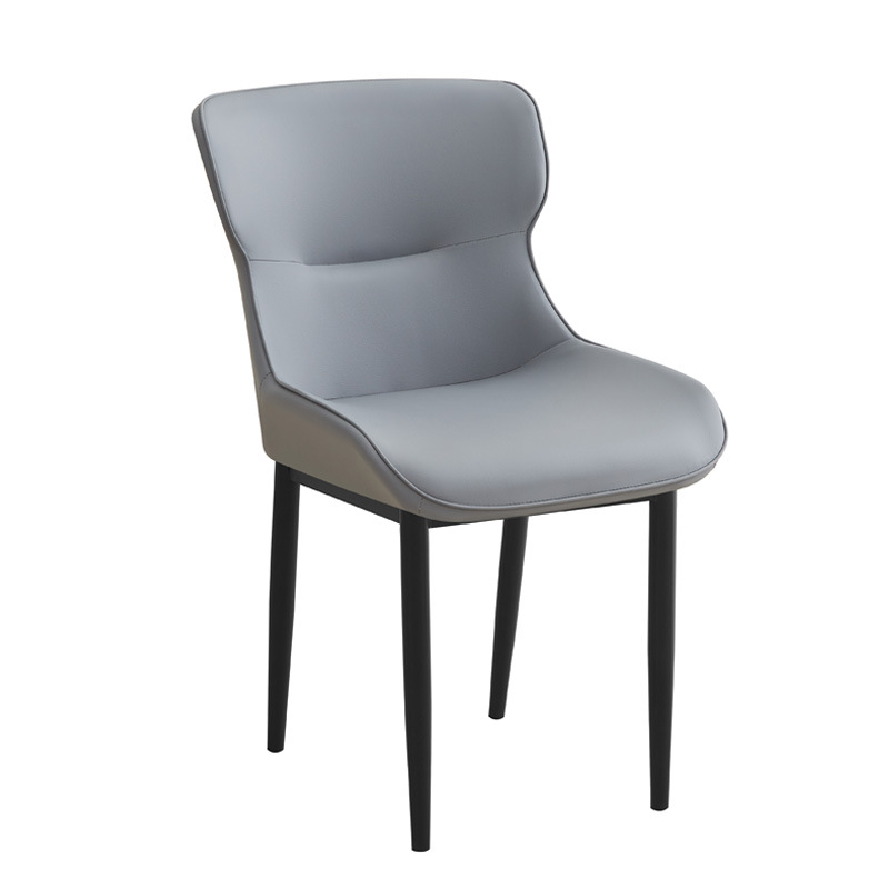 Silla de comedor de lujo de cuero simple y moderna silla de acero al carbono silla de ocio multicolor silla de recepción de hotel