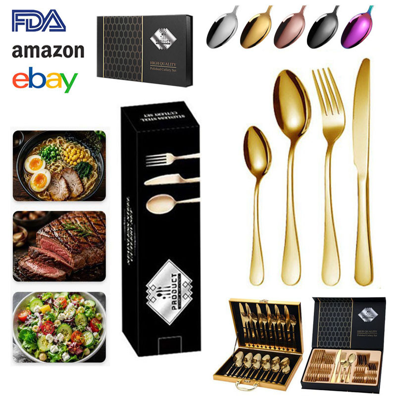 Cross-Border Stainless Steel Knife, Fork, and Spoon 1010 Series Tableware Dessert Spoon 24-Piece Set Western-Style Steak Knife and Fork Gift Box Set Cross-Border Stainless Steel Knife, Fork, and Spoon 1010 Series Tableware Dessert Spoon 24-Piece Set Western-Style Steak Knife and Fork Gift Box Set
