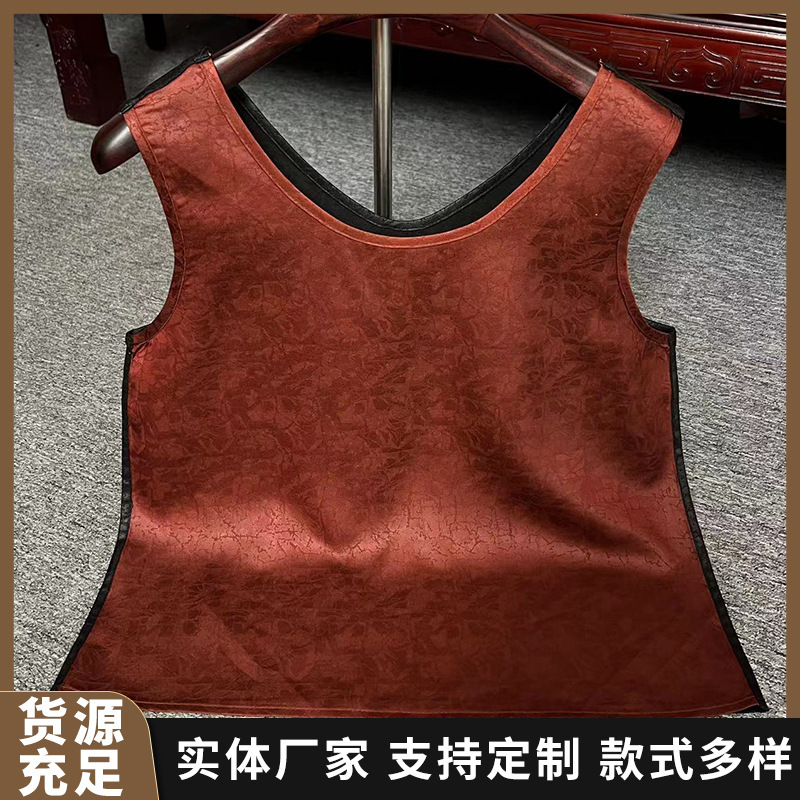 41 new guofeng turtle crack four sides wear oil leather camisole color satin Joker vest factory wholesale