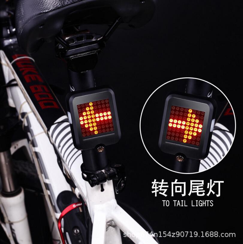 Freno de dirección inteligente luz trasera USB recargable bicicleta luz de advertencia de seguridad accesorios de conducción