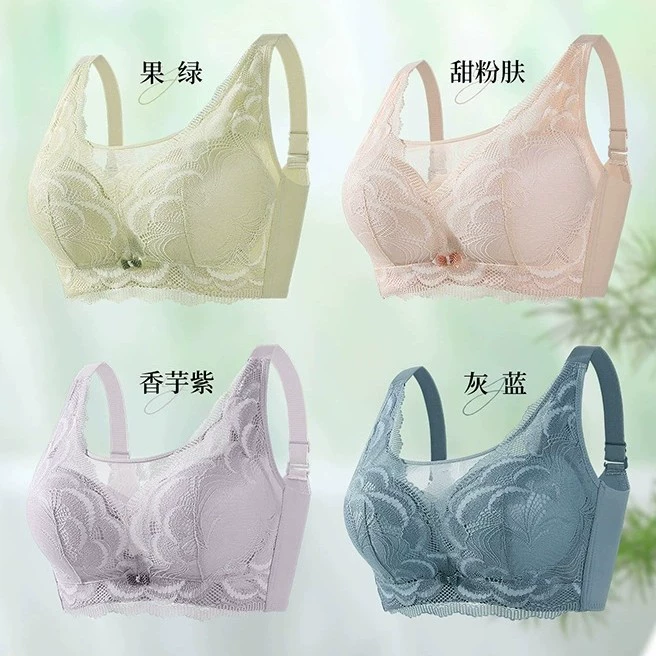 无 Steel ring bra, lace light and thin underwear, supporting sexy tube top, bra top