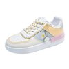 Cream sneakers, sports white shoes platform for leisure