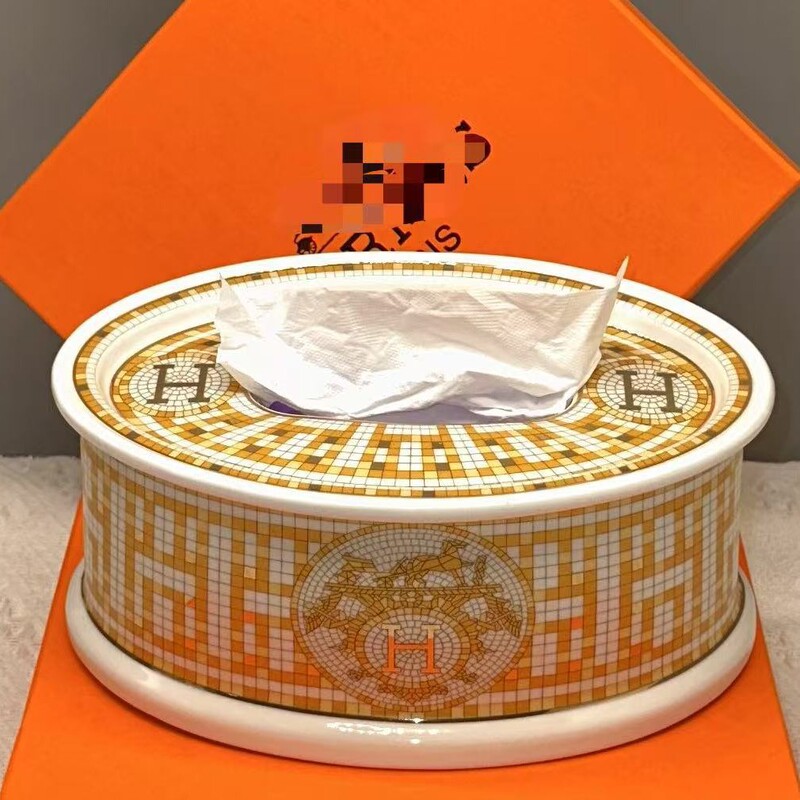 Creative Ceramic Tissue Box Living Room Desktop Coffee Table KTV Hotel Paper Box Modern Bathroom Household Tissue Storage