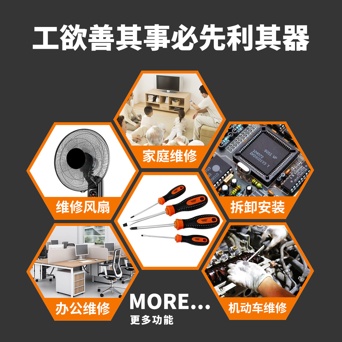 4PC destornillador Cruz multi-especificación combinación traje industrial mantenimiento fuerte destornillador magnético destornillador conjunto