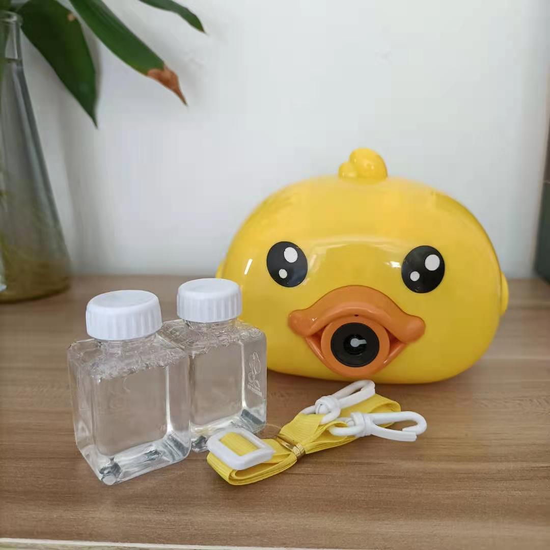 Bubble camera Cartoon Yellow duck Bubble machine Same item fully automatic Vocalization lighting music children Toys