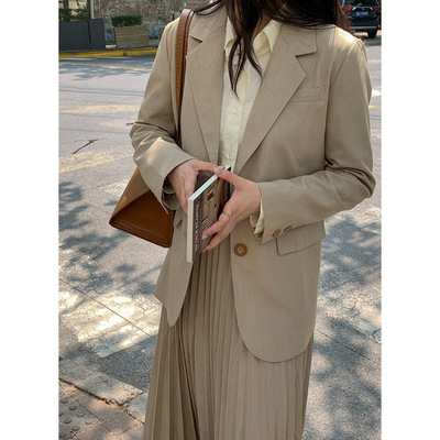 【congye】经典版型西服2021秋款新品气质ins修身中长款西装2613