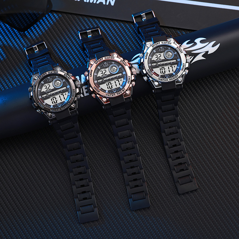 男士青少年夜光防水闹钟多功能高中学生潮流高级感初中大表盘电子