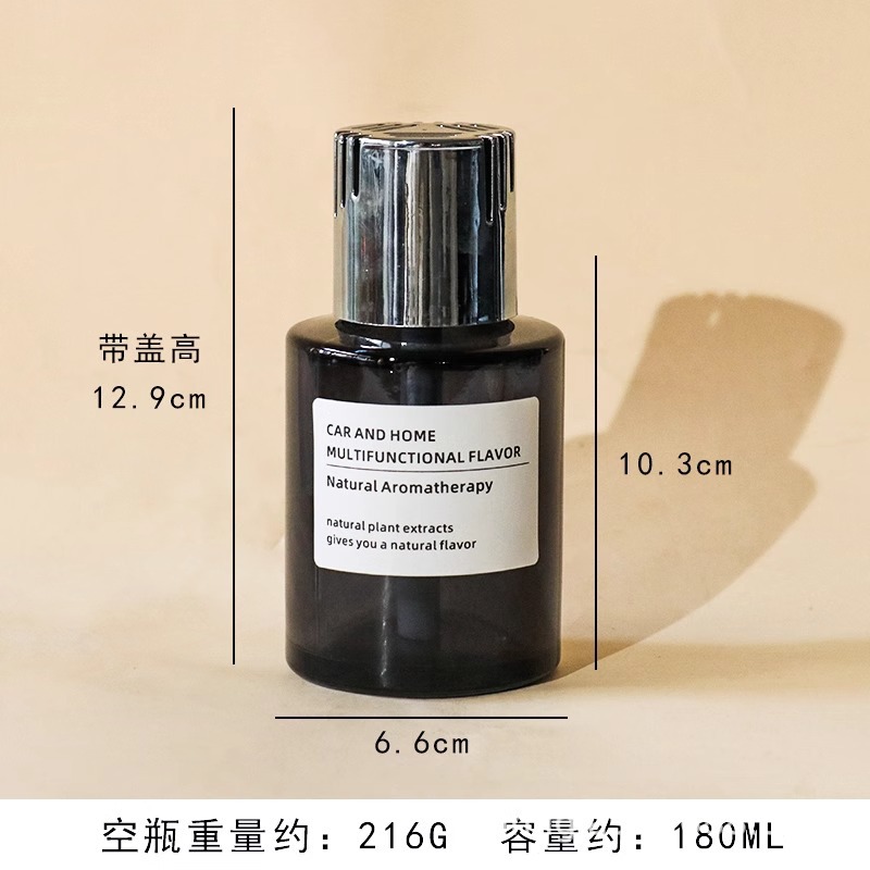 투명, 180ml 담배재 플랫 숄더 + 전기 도금 커버 + 휘발성 스틱