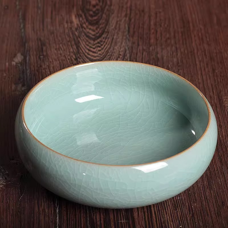 celadon tea utensils tea basin ceramic cup wash pen wash ice cracking washed small size tea ceremony ashtray flower pot