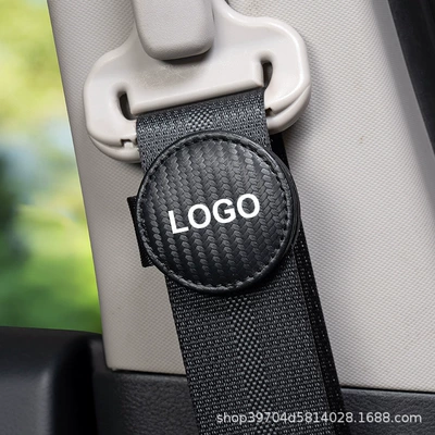 Tesla Model3/Modely/Models Car Seat: Seat belt shoulder pad - tesla-round-limiter-carbon-fiber-pattern-single