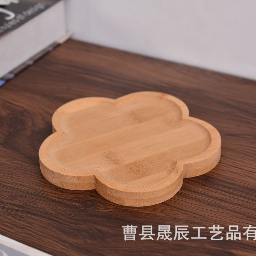 Bandeja de madera de flor de viento ins Plato de comedor de madera de pétalo Plato de postre de fruta de pastel Plato de almacenamiento de madera para el hogar Péndulo de escritorio