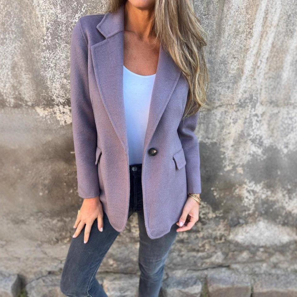 Abrigo de lana para mujer con botones y cuello para invierno_voghion.com