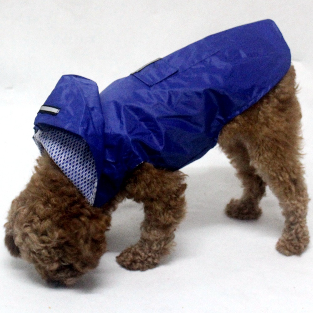 Chubasquero reflectante transfronterizo para perros grandes, poncho para cachorros, impermeable, a prueba de viento, con capucha, código, impermeable para perros reflectante