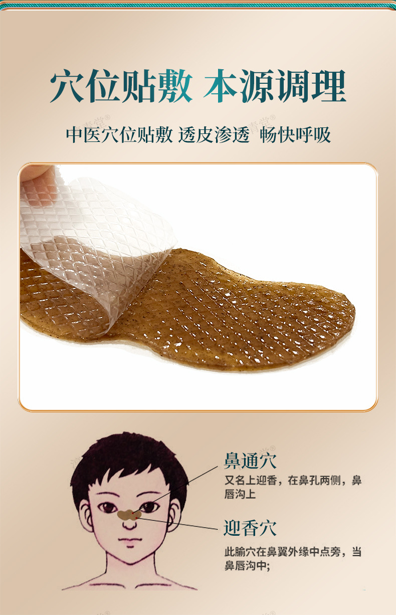 Cang Er Zi Nasal Patch Hydrogel Nose Relief Patch 6 Patches per Box for Adults and Children preparation