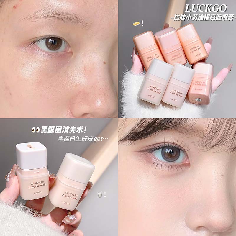LUCKGO Rotary Little Butter Brightening Concealer para proteger los ojos de las acnes y mejorar el maquillaje oscuro transfronterizo