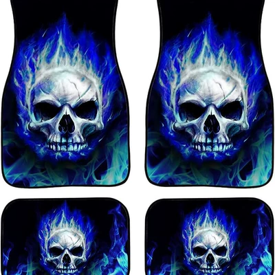 Avtomobil döşəmə paspasları – skull hot cool wind crystal - car-floor-mats-9-two-pairs-of-35454868cm