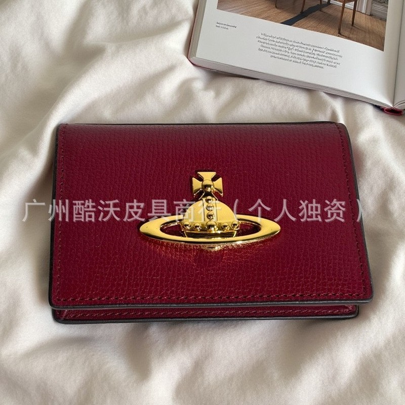 新款西太后卡包钱包土星珠光皮金标logo荔枝纹大简约潮流|undefined