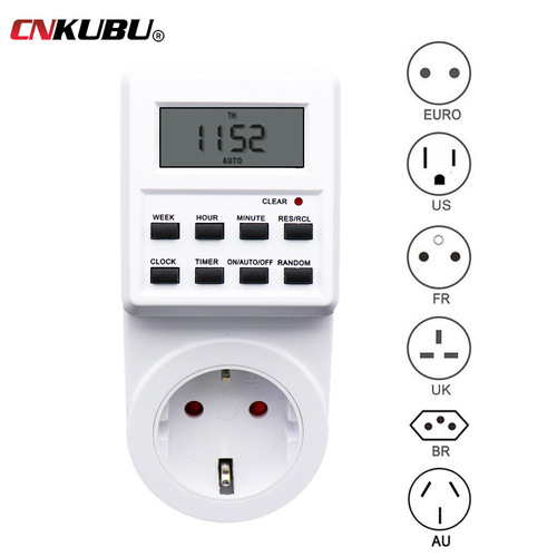 10 sets of timer switches and sockets for kitchen appliances, weekly cycle electric vehicle, automatic power-off, intelligent time control controller