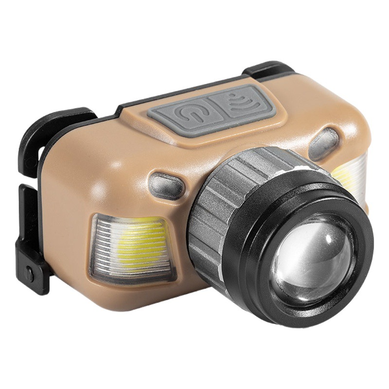 Transfronterizo nuevo LED multifunción inducción de onda cabeza zoom luz P50 aventura al aire libre pesca fuerte luz linterna