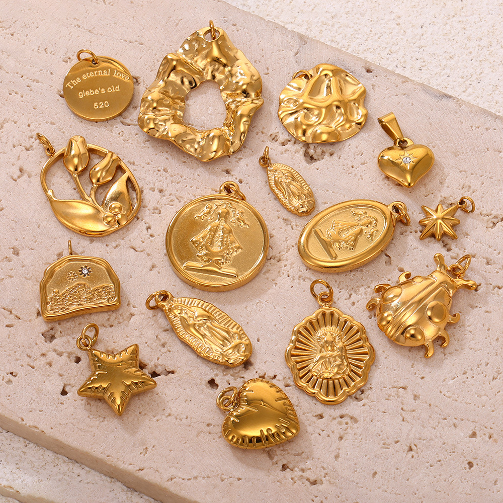 Moda misteriosa OL estilo personalidad colgante de acero inoxidable 18k oro real transfronterizo solo para los fabricantes de bombas europeas y americanas al por mayor