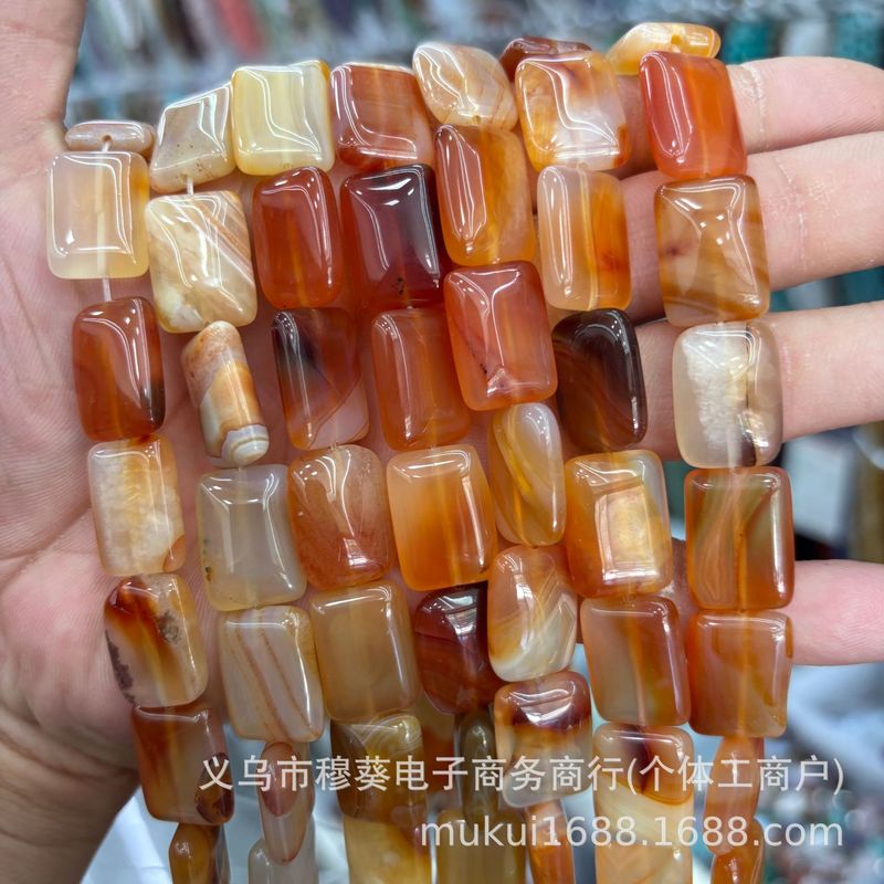 13*18mm天然水晶玛瑙扁长方形散珠DIY手链项链饰品配件半成品批发|undefined