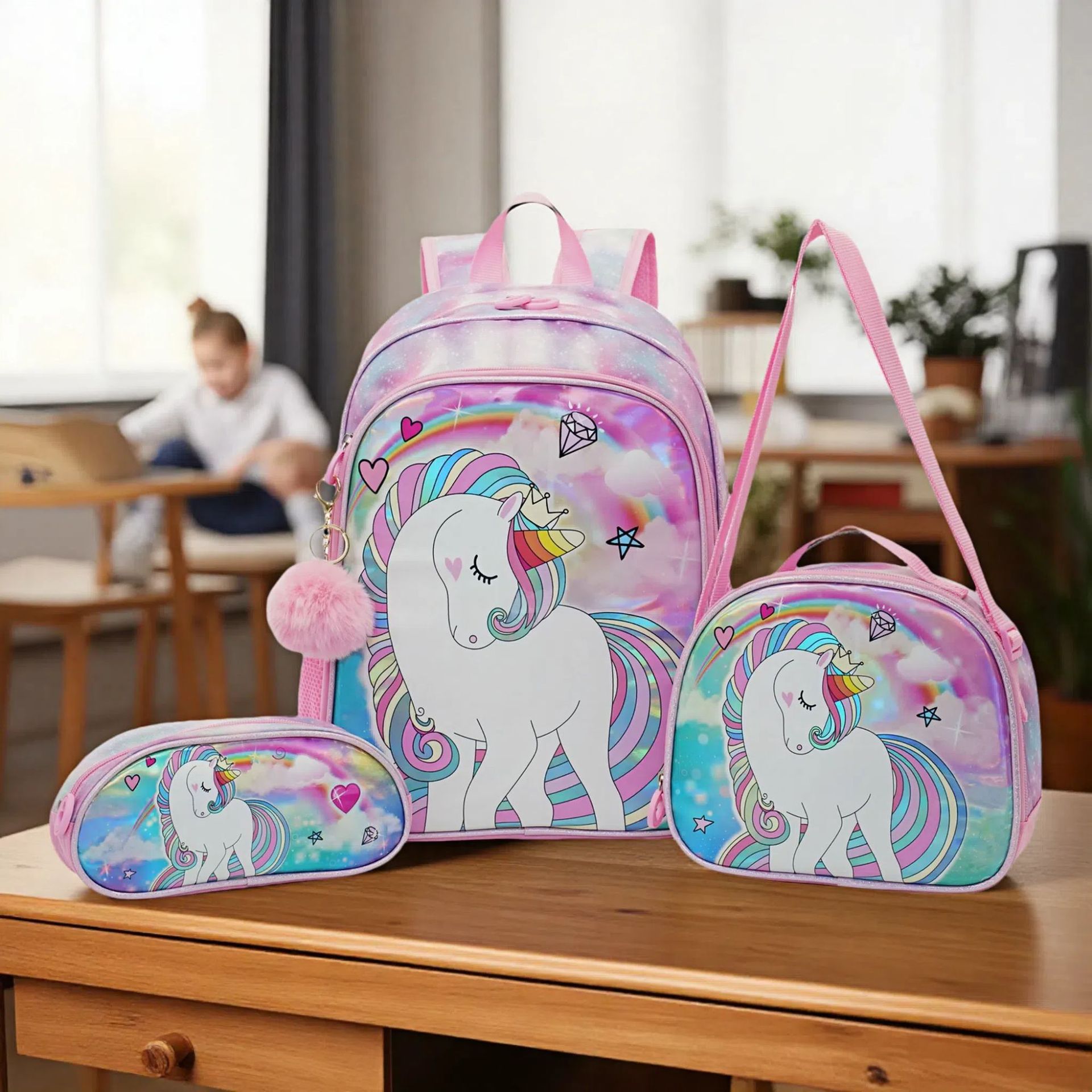 Dibujos animados transfronterizos lindo grado 2-4-6 estudiantes de primaria transpirables para reducir la carga de hombres y mujeres mochilas escolares tridimensionales de hombro para niños de 16 pulgadas