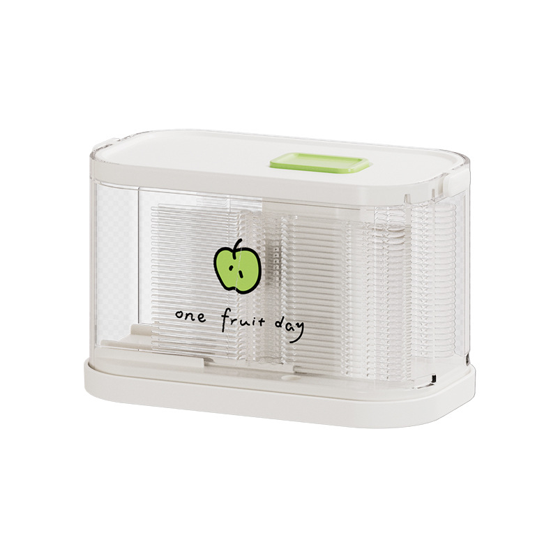 Caja de almacenamiento de tenedor de fruta tipo prensa, sensación de alta calidad, lujo ligero, grado alimenticio, hogar portátil, gran capacidad, tenedor pequeño desechable