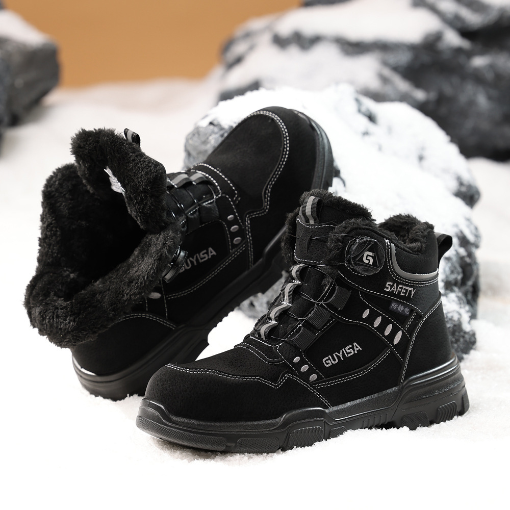 加油站加绒防静电鞋防泼水秋冬高帮无尘车间男无尘鞋厂家批发冬季