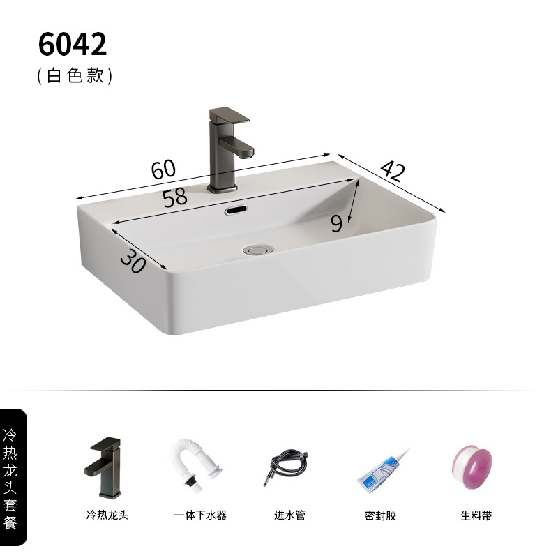 6042 grifo de lavabo de cerámica blanca