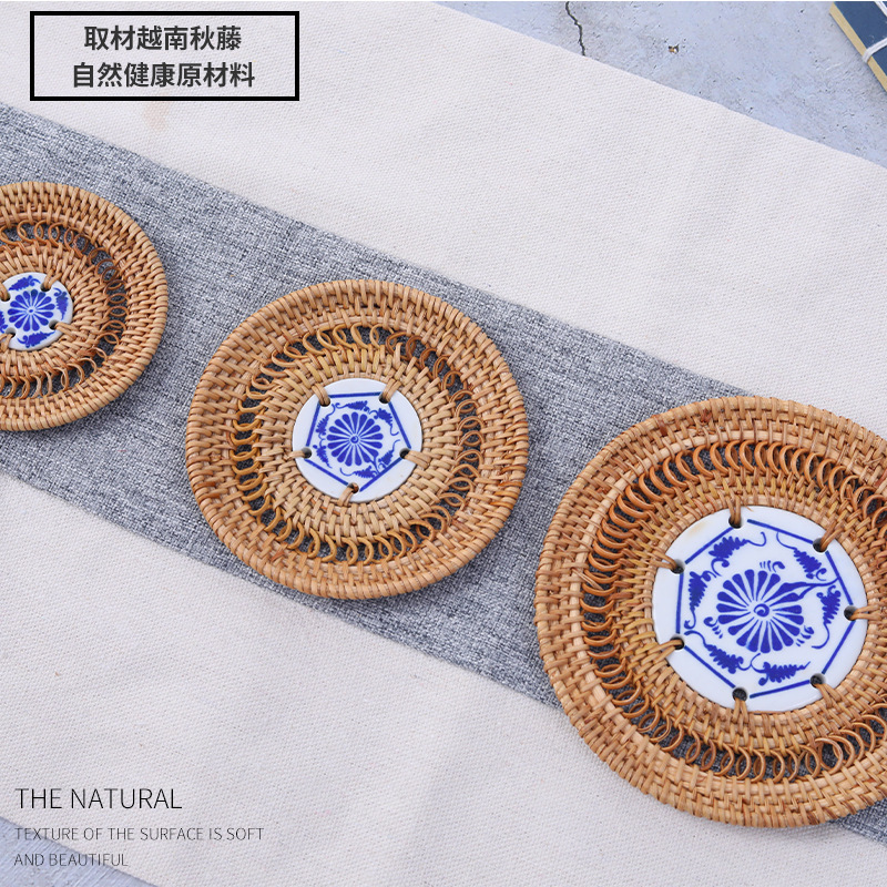 Accesorios de té aislamiento térmico de la mesa redonda hecha a mano de la mesa de té de acutio.
