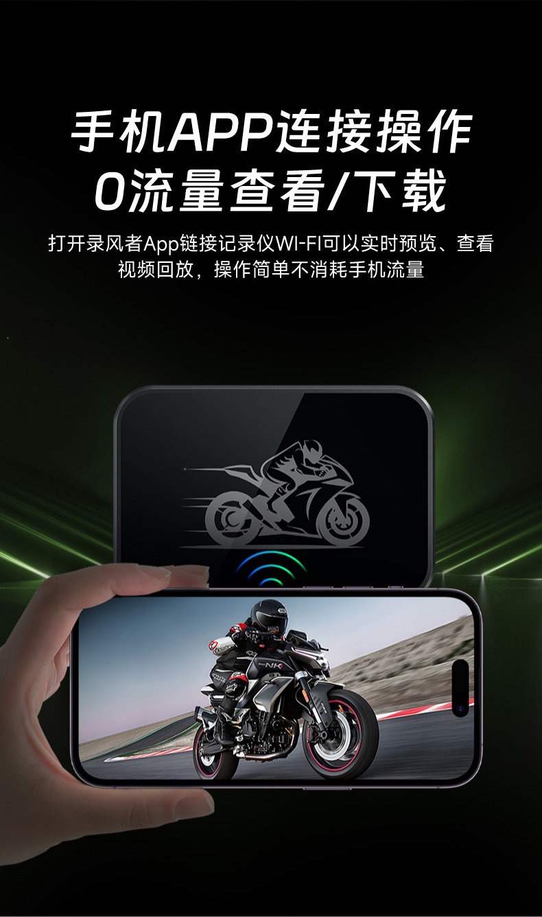 Suitable for Shengpai motorcycle dashcam, high-definition front and rear dual-lens video recording, waterproof and anti-shake, for electric vehicle riding