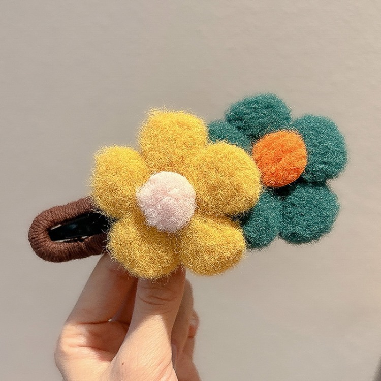 Mellard flores de boca de pato temperamento versátil cabeza trasera cabello de cabello de alta sensación de cabello de otoño y invierno