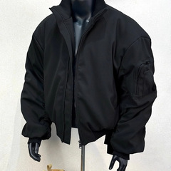 飞行员夹克外套男春秋款美式廓形短款冲锋cleanfit立领教练棒球服