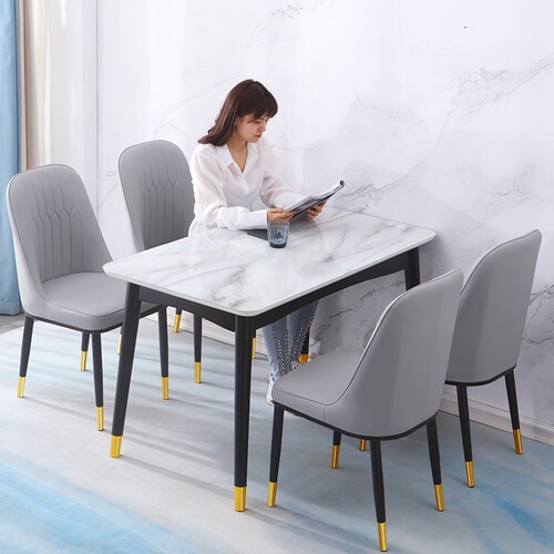 T9J5 wholesale simple modern light luxury backrest stool home dining table dining chair leisure negotiation hotel chair comfortable