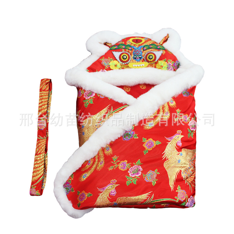 Customized Tiger Head Quilt Chinese Ethnic Style Handmade Quilt Full Moon Swaddling Newborn Baby Quilt