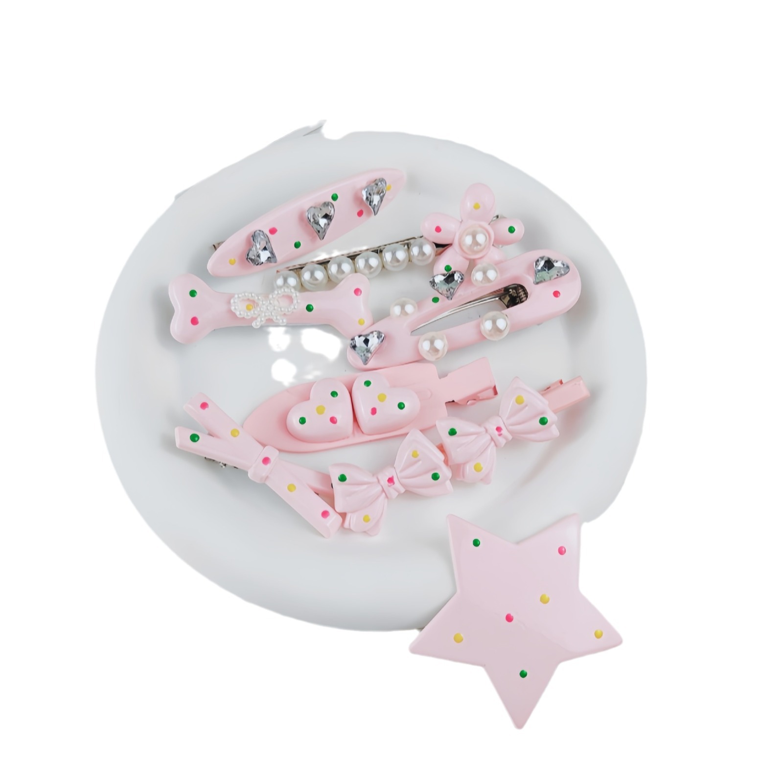 Estrellas niños clip de cabello nueva niñas frente frangeo clip de cabello bebé detrás de la cabeza sensación de metal