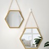 Nordic Iron Art Hexagon Hanging Wall Mirror Bathroom Bathroom Dormitory Mirror Mirror Hanging Wary Washing Table Wall -hung Makeup Mirror