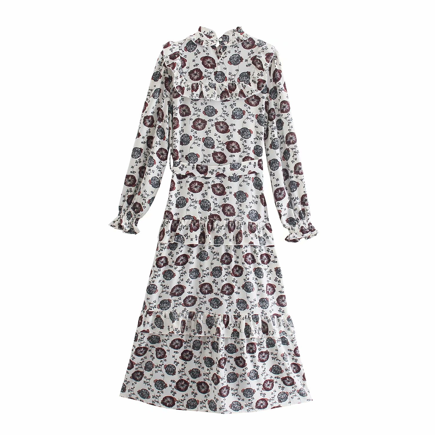 women s watermark printing long-sleeved dress nihaostyles clothing wholesale NSAM72060