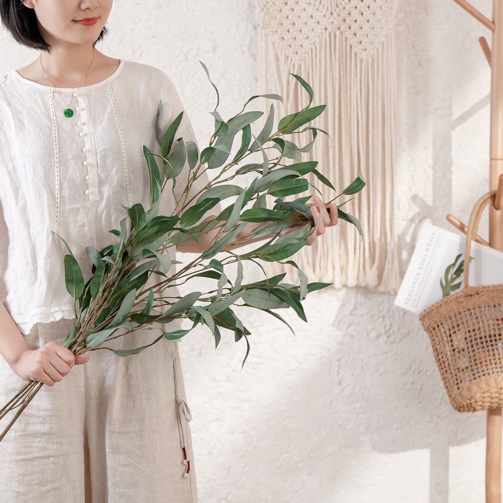 假花批發婚慶柳樹葉子枝仿真花廠家綠植物裝飾品INS跨境YC1066